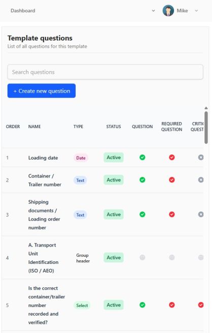 Template editor and team settings screen